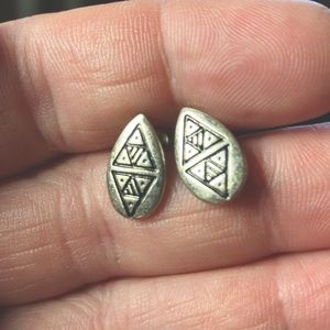 Silver earrings.  Simple design.  Small